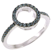 Load image into Gallery viewer, Sterling Silver Rhodium Plated Nano Aquamarine Stone Ring