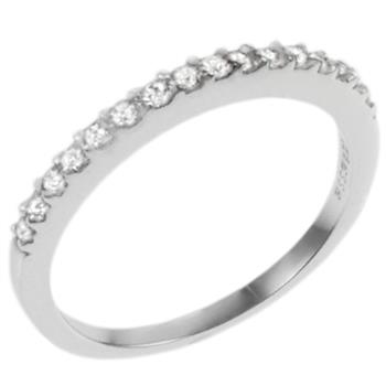Sterling Silver Rhodium Plated Round CZ 2mm Ring