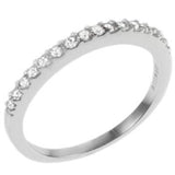 Sterling Silver Rhodium Plated Round CZ 2mm Ring