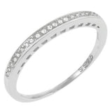 Sterling Silver Rhodium Plated 2mm Round CZ Ring