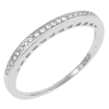 Sterling Silver Rhodium Plated 2mm Round CZ Ring