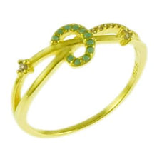 Load image into Gallery viewer, Sterling Silver Gold Plated Amethyst And Aquamarine Unique Ring