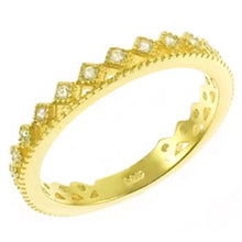 Load image into Gallery viewer, Sterling Silver Gold Plated CZ Band Ring