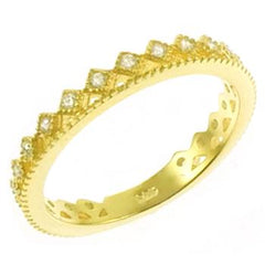 Sterling Silver Gold Plated CZ Band Ring