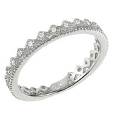 Sterling Silver Rhodium Plated CZ Band Ring