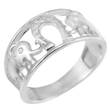 Load image into Gallery viewer, Sterling Silver Elephant Horseshoe Lucky Band Ring
