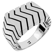 Load image into Gallery viewer, Sterling Silver Zigzag Modern Men Ring