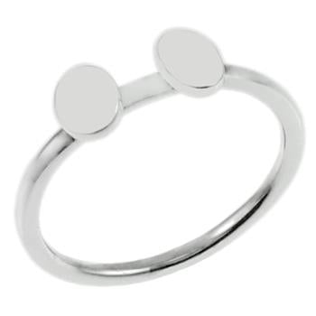 Sterling Silver Double Oval Disc Ring