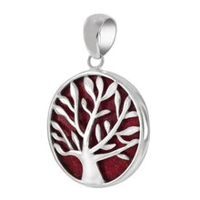 Load image into Gallery viewer, Sterling Silver Bali Tree Of Life With Red Coral Pendant