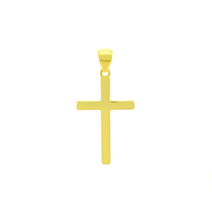 Sterling Silver Gold Plated Polished Cross Pendant