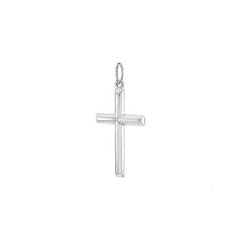 Sterling Silver Italian Tube Cross Pendant