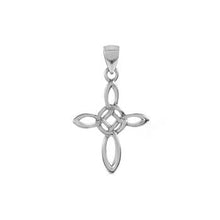 Load image into Gallery viewer, Sterling Silver Celtic Cross Rhodium Pendant