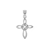 Sterling Silver Celtic Cross Rhodium Pendant