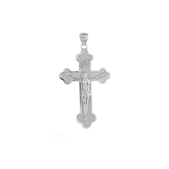 Sterling Silver Rhodium Plated Crucifix Cross Pendant