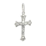 Sterling Silver Crucifix Cross Rhodium Plated Bracelet