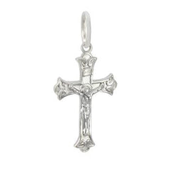Sterling Silver Crucifix Cross Rhodium Plated Pendant