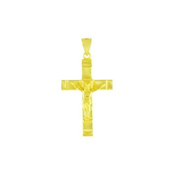 Sterling Silver Gold Plated Crucifix Cross Pendant