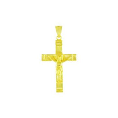 Sterling Silver Gold Plated Crucifix Cross Pendant