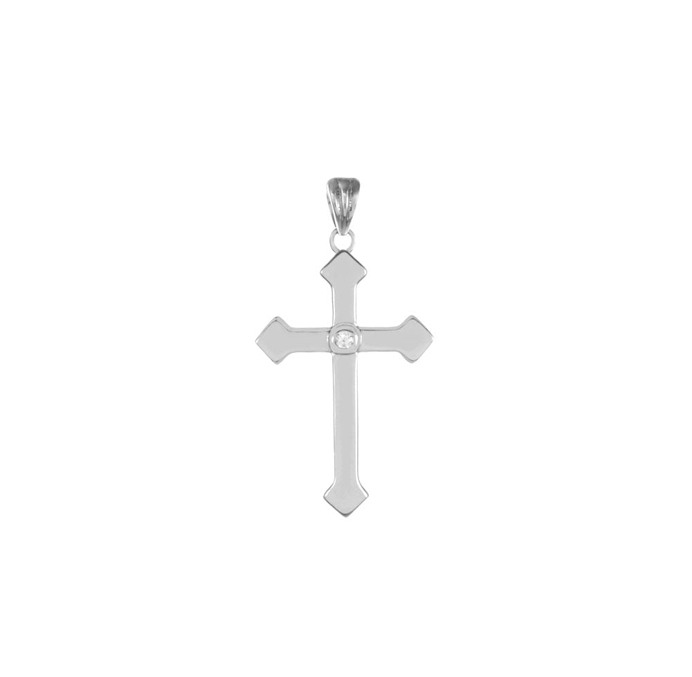 Sterling Silver Cross CZ Pendant