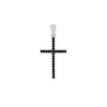 Load image into Gallery viewer, Sterling Silver Reversible Black White Micro Pave CZ Pendant