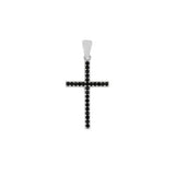 Sterling Silver Reversible Black White Micro Pave CZ Pendant