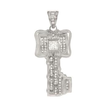 Sterling Silver Unique Key CZ Pendant