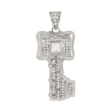 Load image into Gallery viewer, Sterling Silver Unique Key CZ Pendant