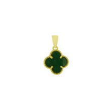 Load image into Gallery viewer, Sterling Silver Gold Plated Malachite Clover Pendant