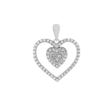 Load image into Gallery viewer, Sterling Silver Rhodium Plated CZ Heart Pendant