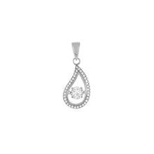 Load image into Gallery viewer, Sterling Silver Rhodium Plated Motion CZ Pendant