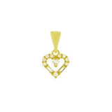 Sterling Silver Gold Plated Small CZ Heart Pendant