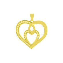 Load image into Gallery viewer, Sterling Silver Gold Plated Heart CZ Pendant