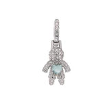 Sterling Silver Pave CZ Baby Boy Rhodium Pendant