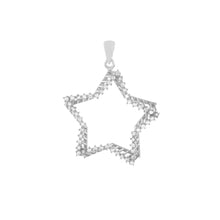 Load image into Gallery viewer, Sterling Silver Rhodium Plated Cutout Star CZ Pendant