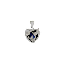 Load image into Gallery viewer, Sterling Silver Rhodium Plated Humming Bird Heart Pendant