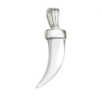 Sterling Silver Polished Horn Pendant