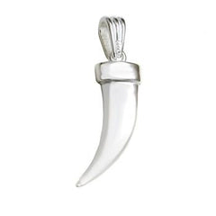Sterling Silver Polished Horn Pendant