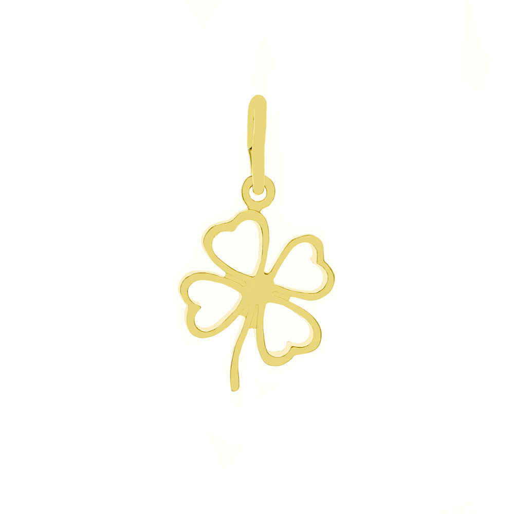 Sterling Silver Gold Plated Four Leaf Flower Pendant