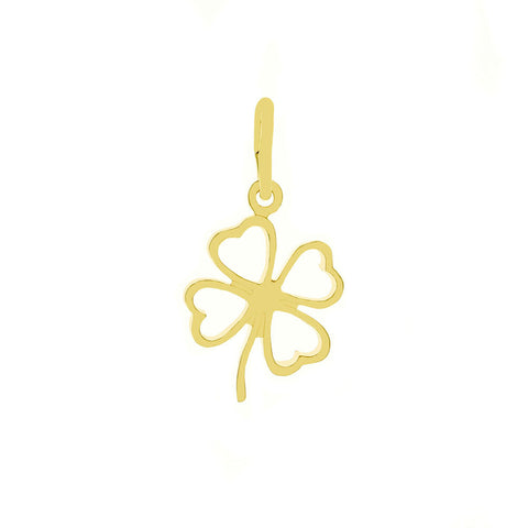 Sterling Silver Gold Plated Four Leaf Flower Pendant