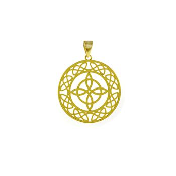 Sterling Silver Witches Knot Gold Plated Pendant