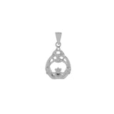 Sterling Silver Small Polished Claddagh Pendant