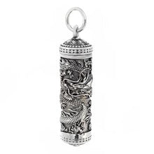 Load image into Gallery viewer, Sterling Silver Dragon Ashes Box Oxidized Pendant