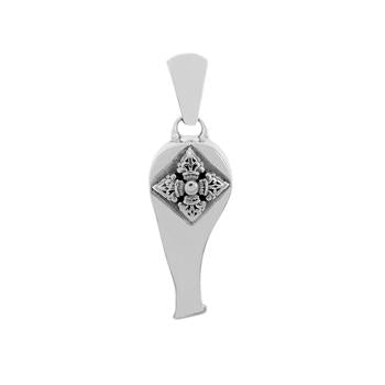 sterling silver Whistle with Tibetan Language Pendant