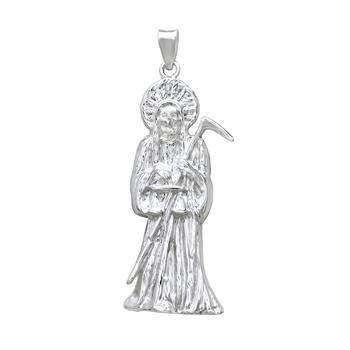 Sterling Silver Santa Muerte Pendant
