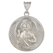 Load image into Gallery viewer, Sterling Silver 3D St.Jude Medal Pendant