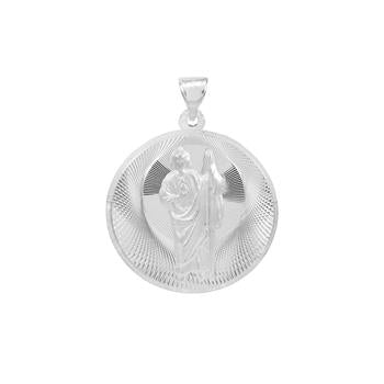 Sterling Silver Saint Jude Thaddeus 3D Medal Pendant