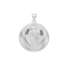 Sterling Silver Saint Jude Thaddeus 3D Medal Pendant