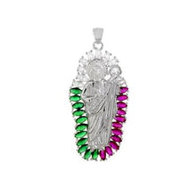 Load image into Gallery viewer, Sterling Silver Saint Jude CZ Pendant