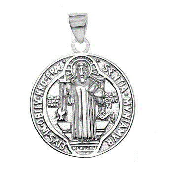 Sterling Silver Saint Benedict Medal Pendant