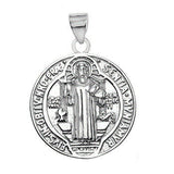 Sterling Silver Saint Benedict Medal Pendant